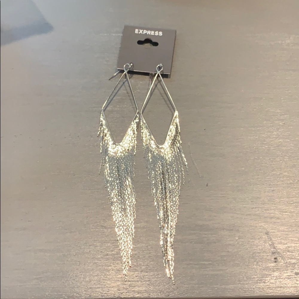 Dangling silver earrings